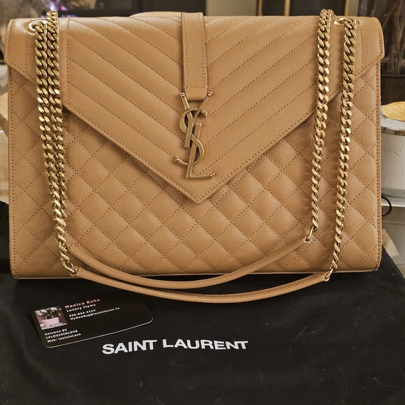 Saint Laurent Tan Quilted Leather Bag - Picture 2 of 16